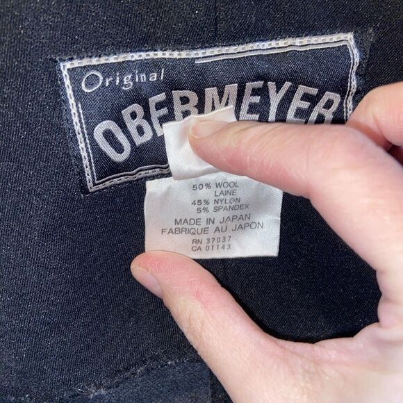 Obermeyer Ski Bib Pants Womens 10 Black Wool Blend Stretch Stirrup Made Japan - Picture 5 of 15